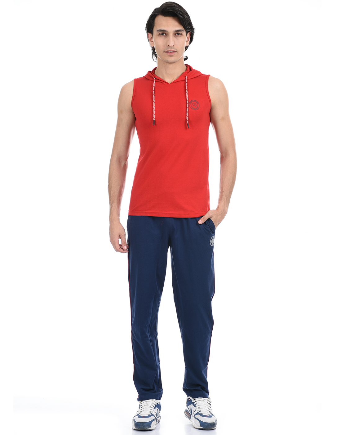 Cloak & Decker by Monte Carlo Men Red Sleeveless Hooded Tshirt